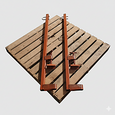 건설현장 필수템! 1200mm 비계파이프 2단 체결 계단 안전난간대 (U볼트 2조 포함)